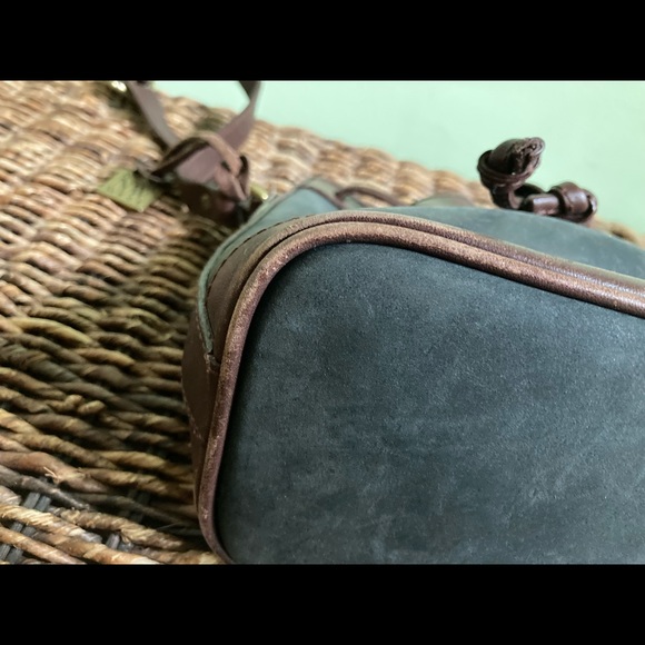 Vintage 1990s Nine West Small Hobo Bag Brown Leather Black Suede - Picture 6 of 10